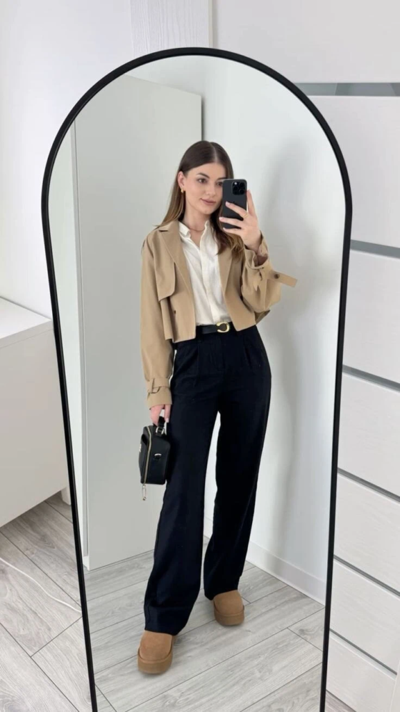 Tailored Blazer With Wide-Leg Trousers