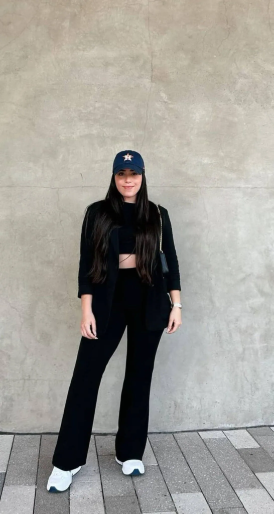 Sporty Cap With All-Black Ensemble