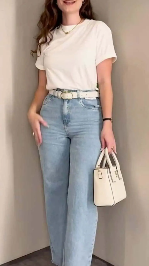 Classic White Tee And Jeans