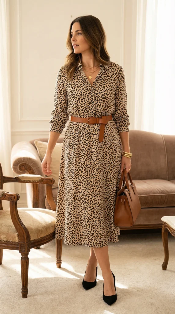 4. Cheetah Print Midi Dress