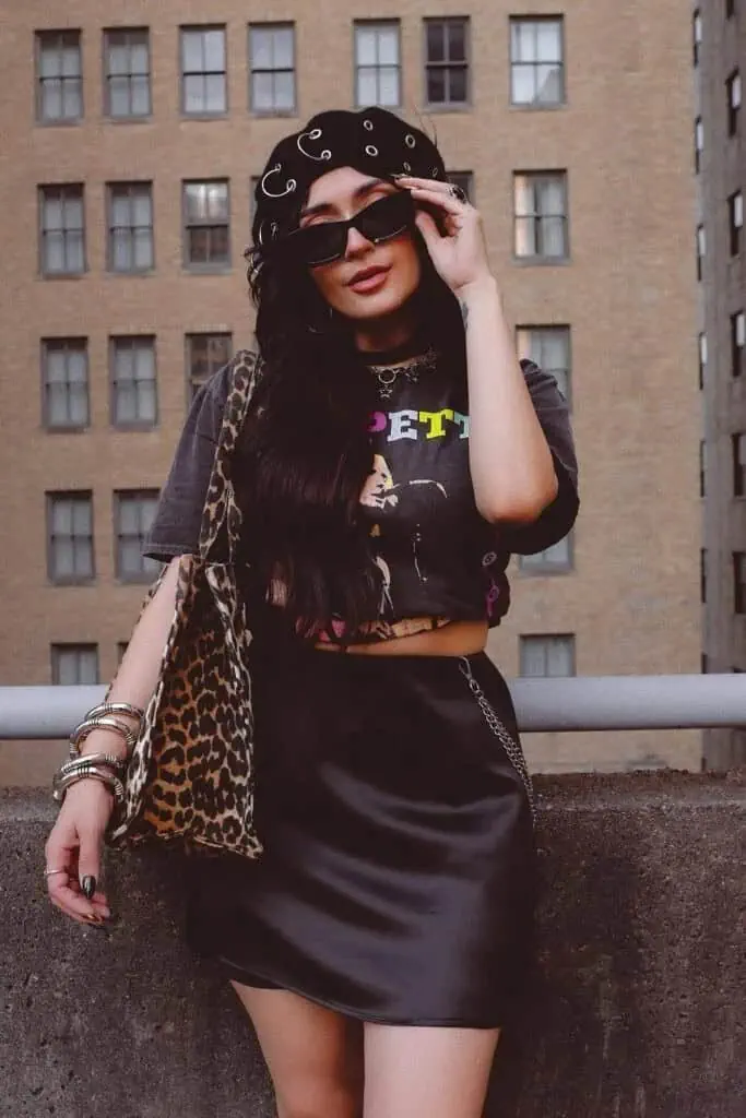 Graphic Tee With Leopard Layering