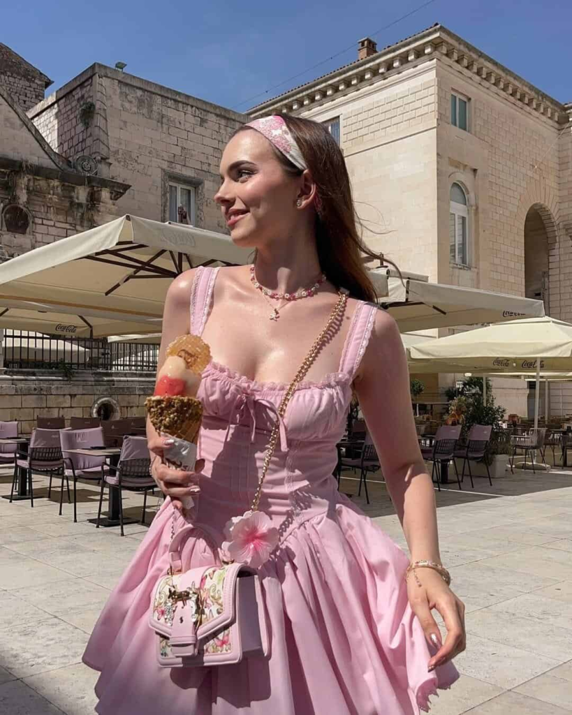Pastel Pink Sundress With Matching Accessories