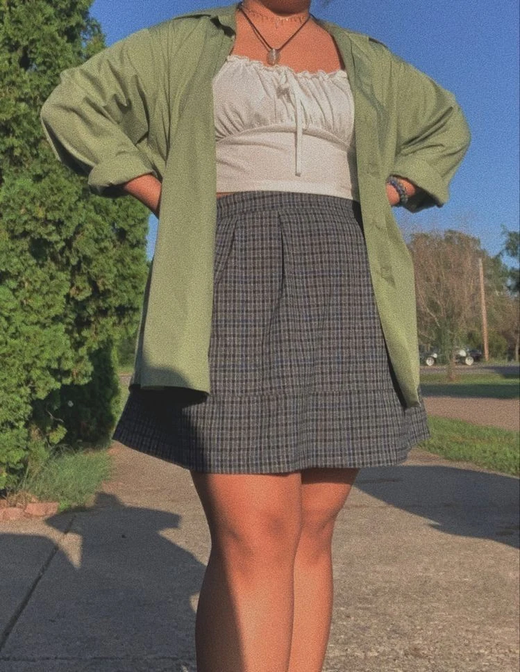 Oversized Cardigan With Pleated Skirt
