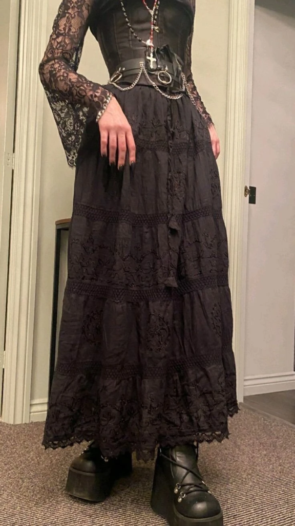 Lace Maxi Dress With Platform Boots