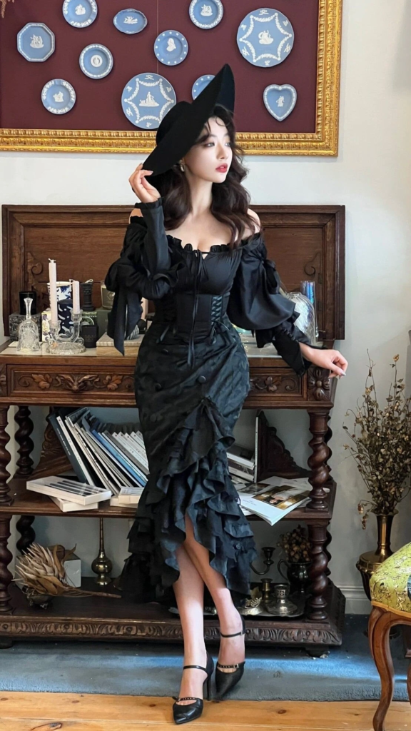 Corset Dress With Witchy Cat Ears