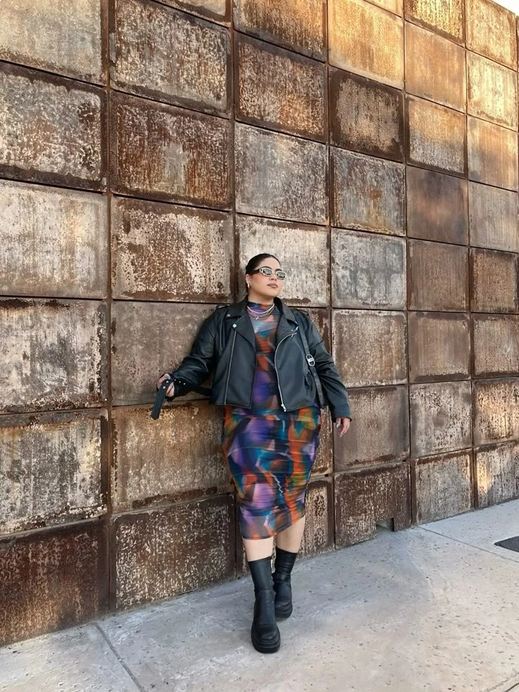 Bold Print Skirt With Waterproof Jacket