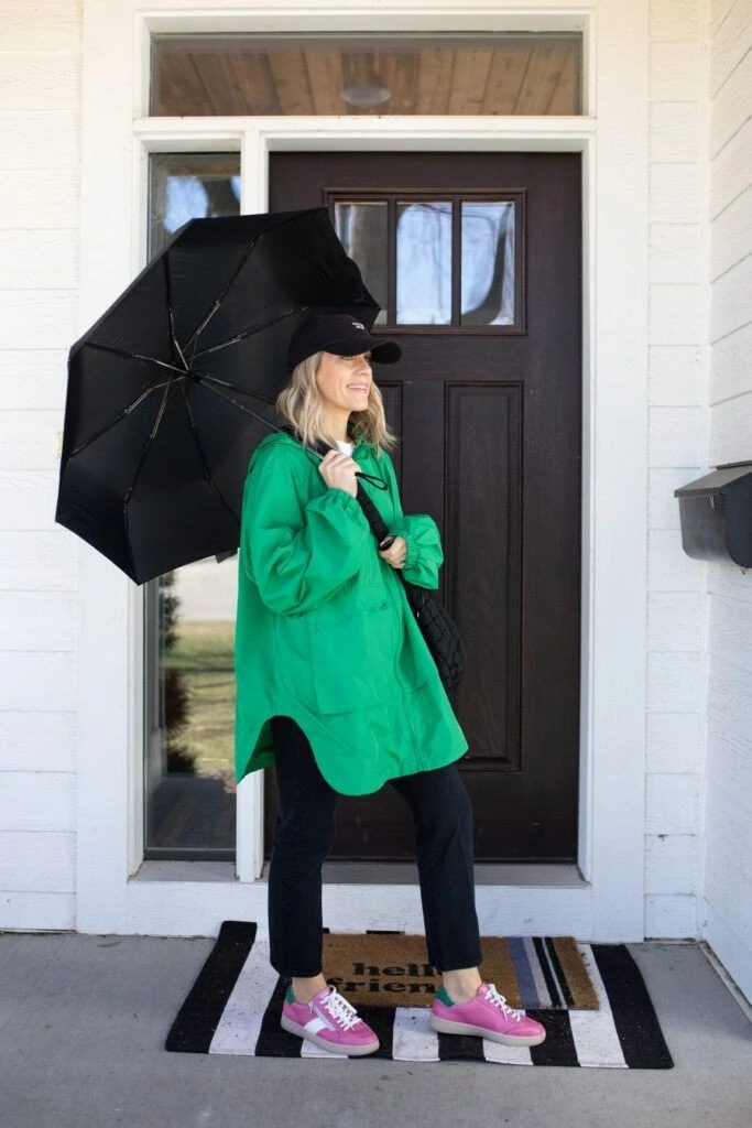 Bright Blazer With Bold Sneaker Pop