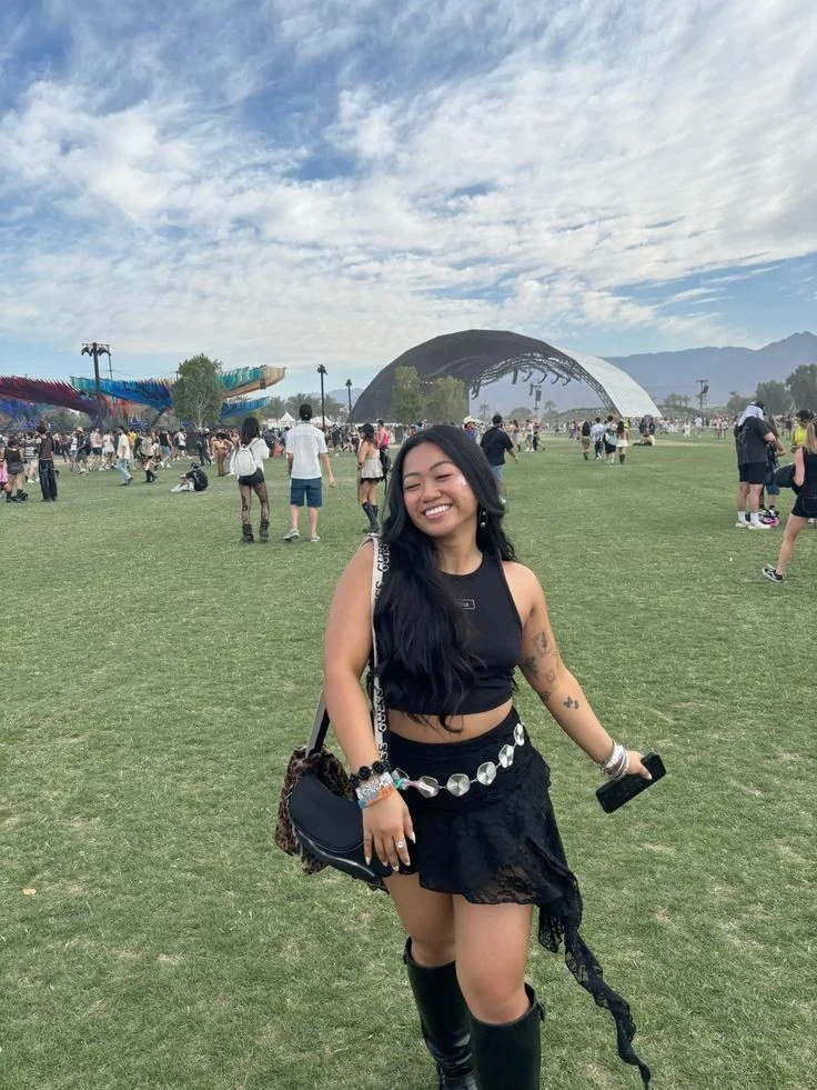 All-Black Edgy Crop Top Look