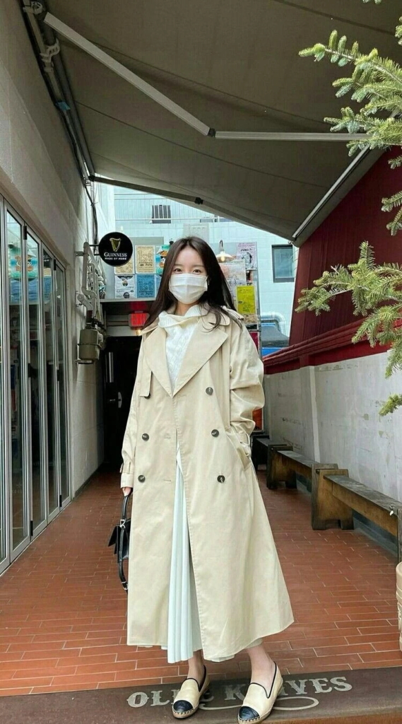 Classic Cream Trench Coat And Whites