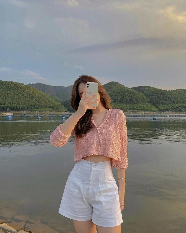 Textured Crop Top And White Shorts