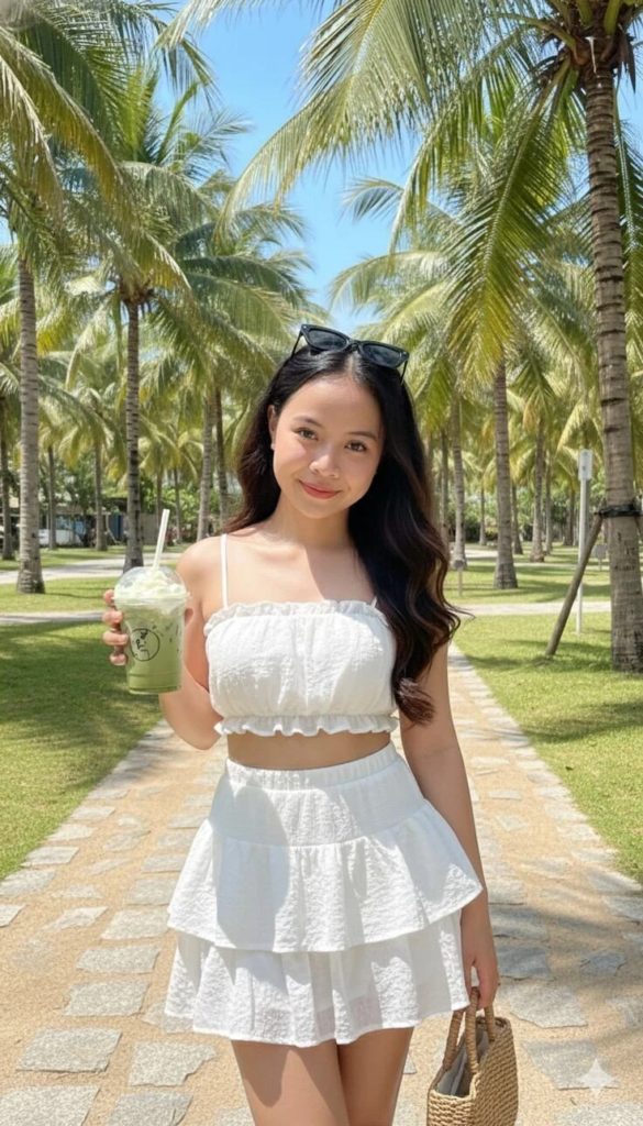 Crisp White Two-Piece Crop Top