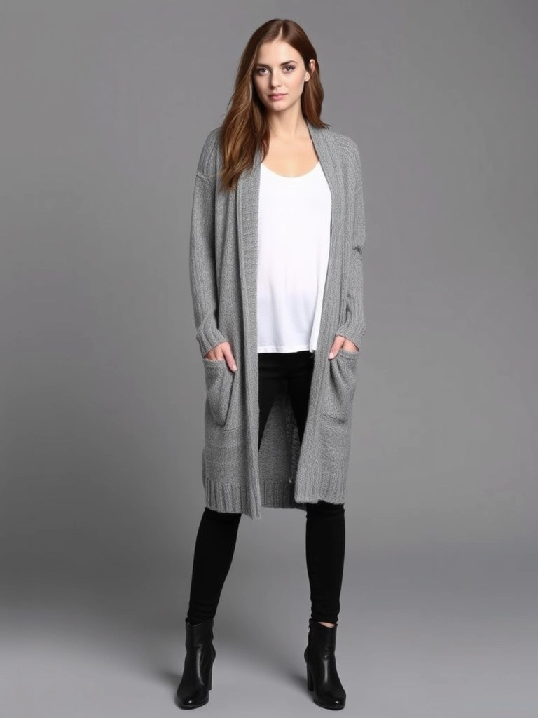 Oversized Cardigan And Slim-Fit Pants