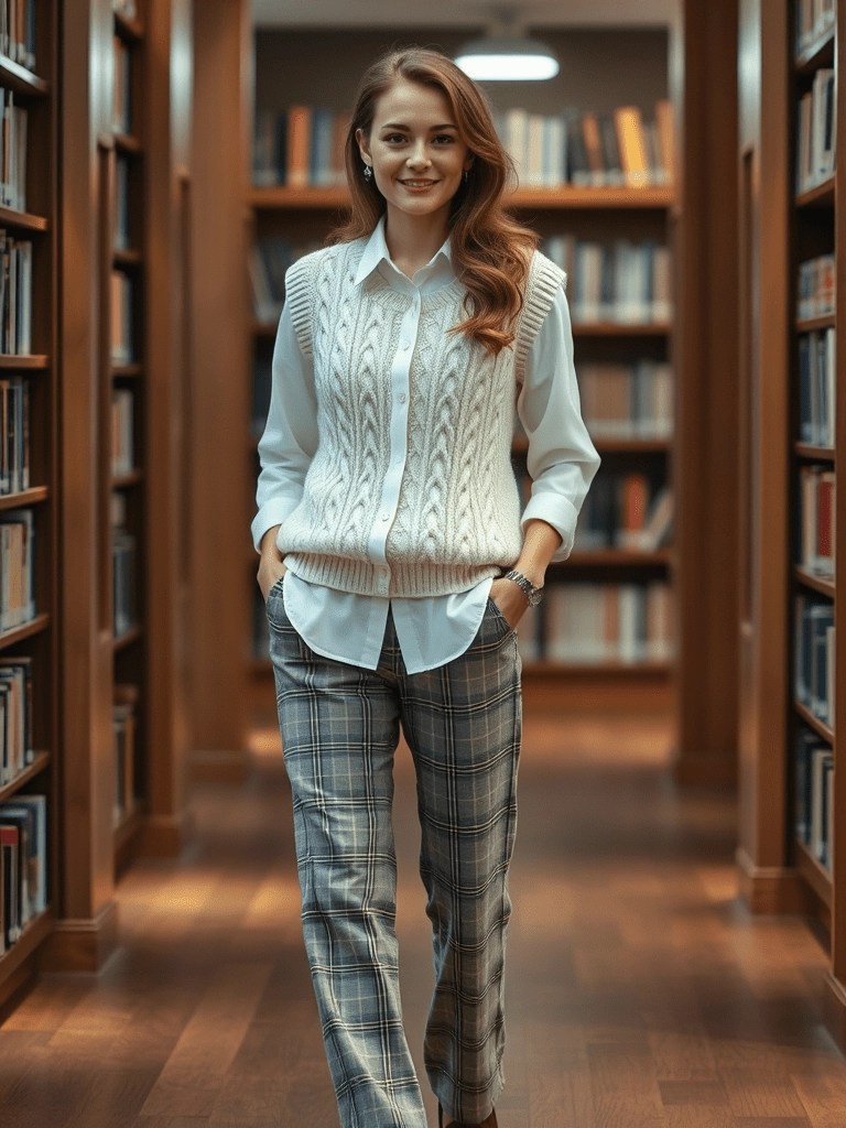 Sweater Vest And Button-Up Combo
