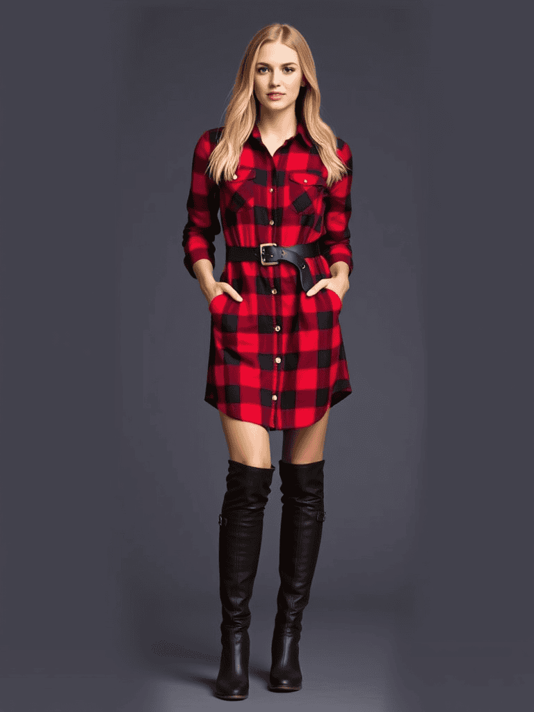 Plaid Shirt Dress