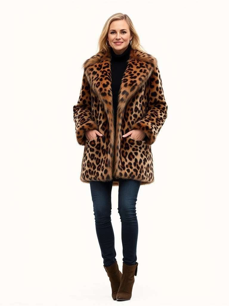 Faux Fur Coat And Jeans