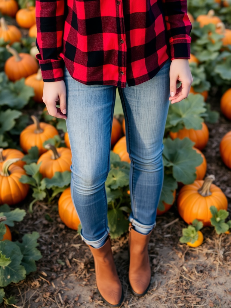 Plaid Shirt And Jeans