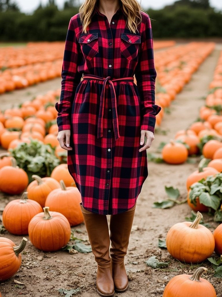 Flannel Shirt Dress