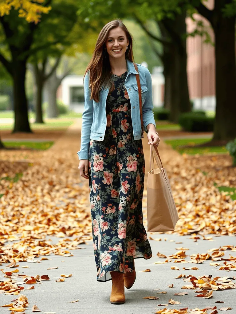 Denim Jacket And Maxi Dress