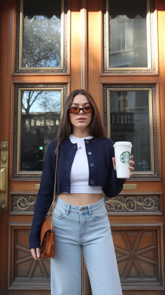 24. NYC Cardigan and High-Rise Denim Cool