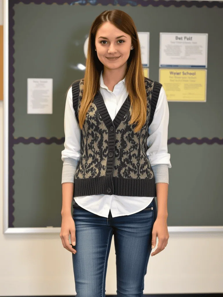 Sweater Vest And Button-Up