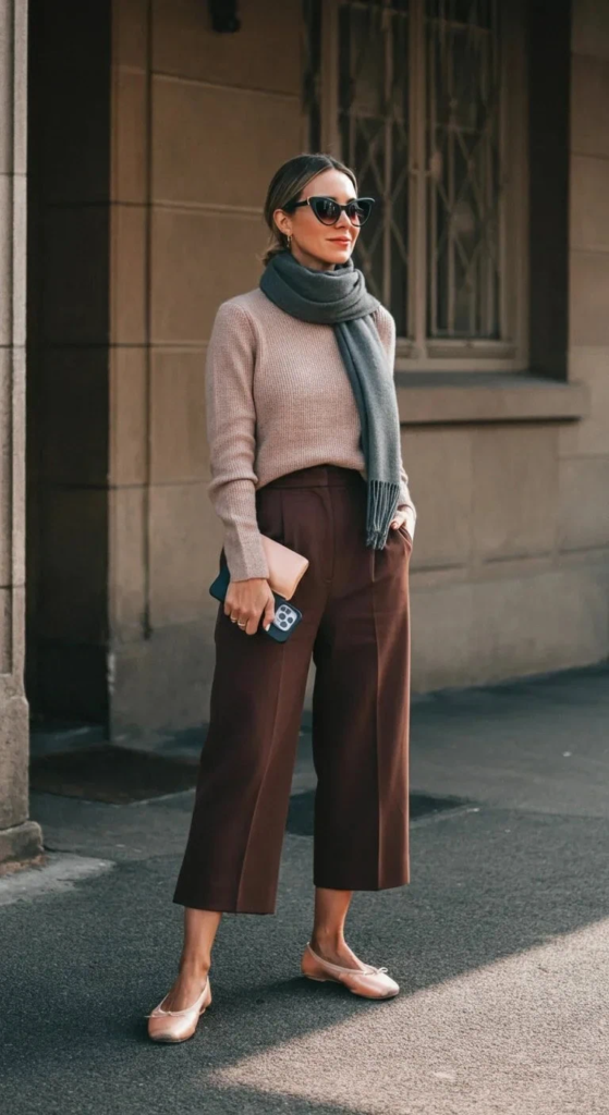 Capri Pants And Fitted Sweater Set