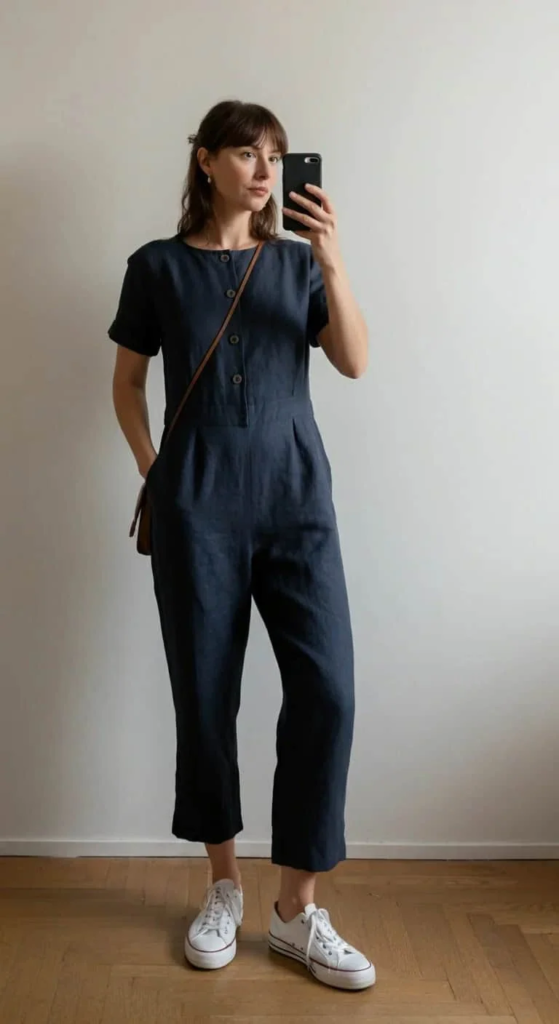 Cropped Wide-Leg Jumpsuit