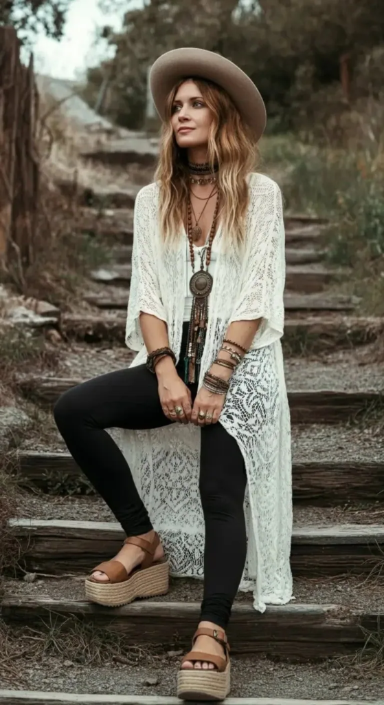 Crochet Overlay and Basic Leggings