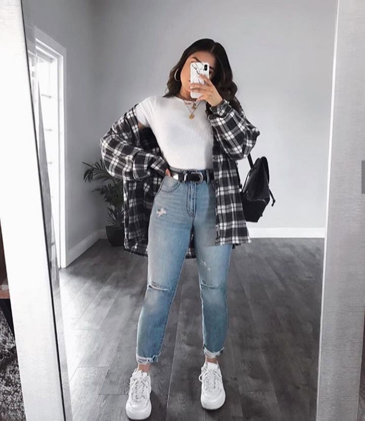 Plaid Overshirt and Denim Duo