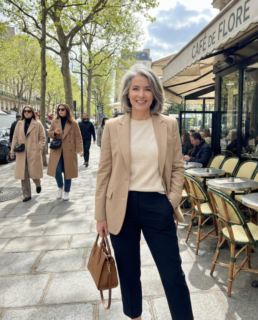 Tailored Blazer with Soft Knit and Ankle Pants