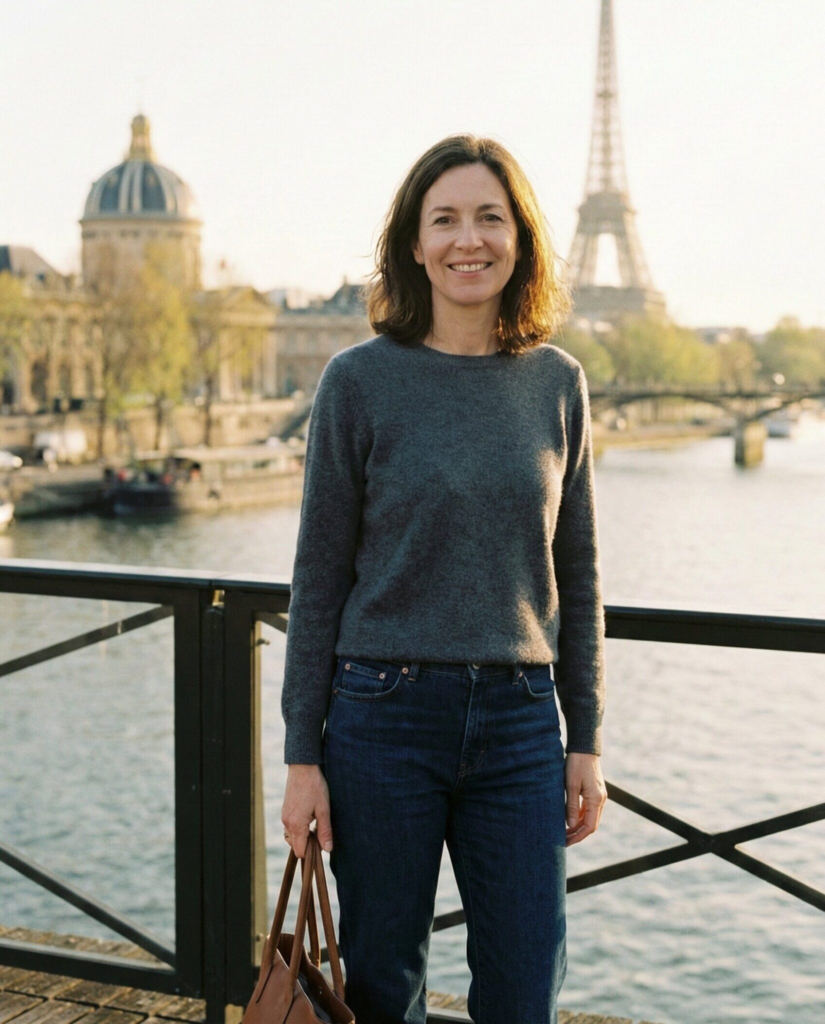 Cashmere Sweater with Dark Wash Jeans