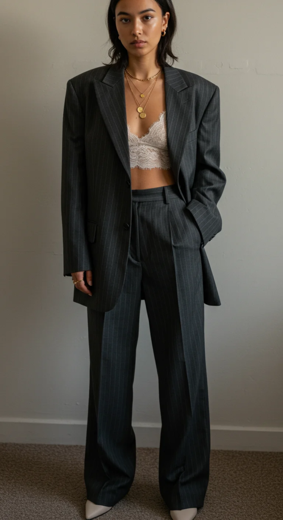 Oversized Suit with Bralette