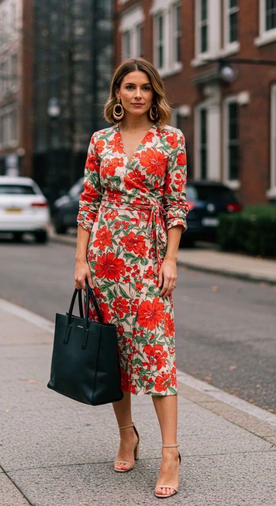 Wrap Dress in Bold Print