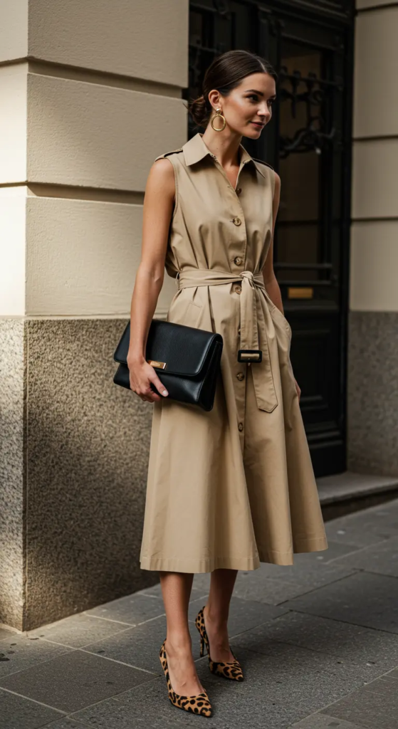 Sleeveless Trench Dress