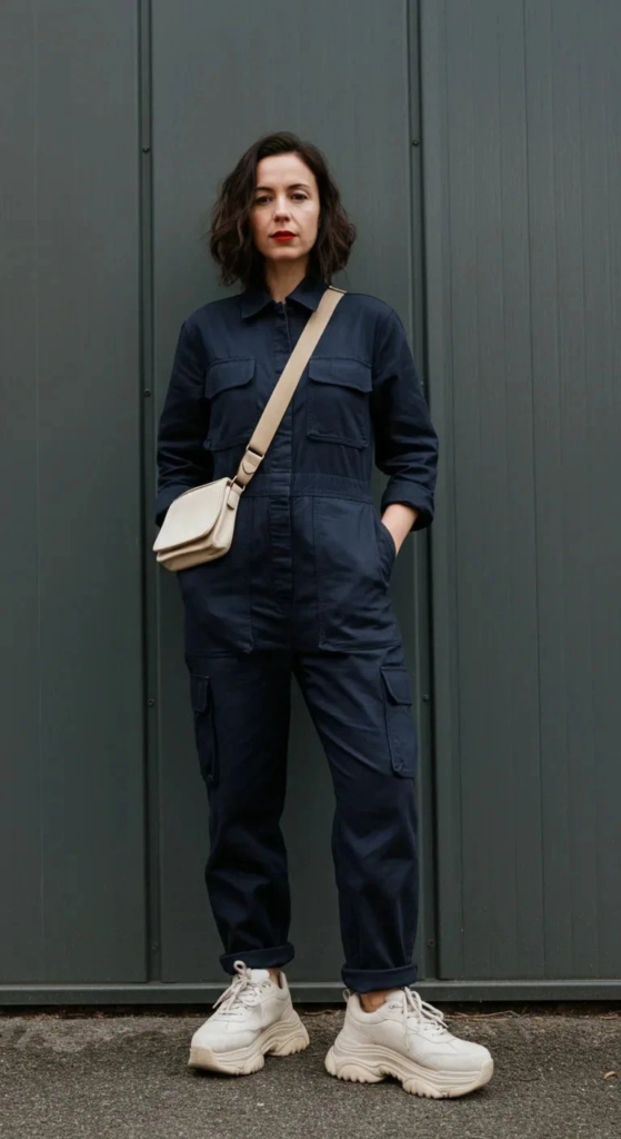 Jumpsuit with Chunky Sneakers