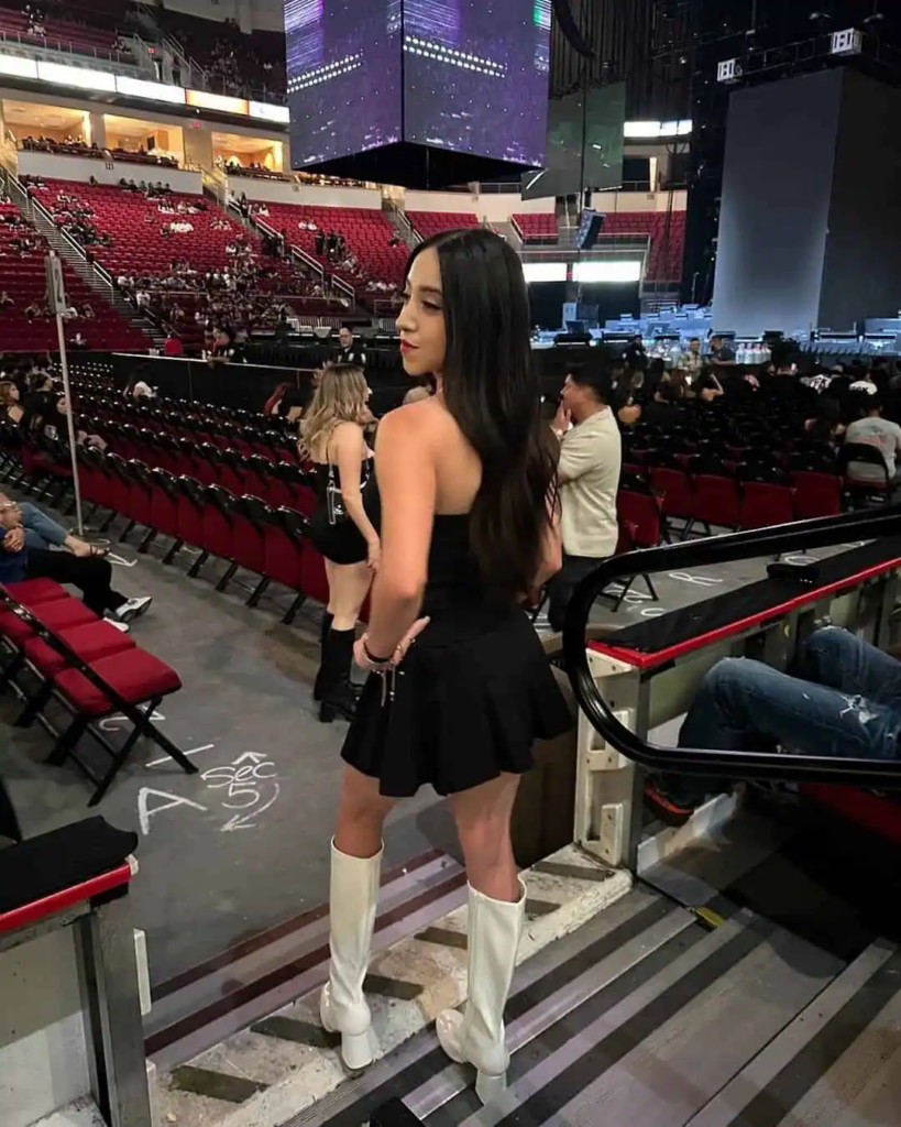 Chic Black Dress with White Boots