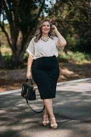 Chic Monochrome with Textured Skirt