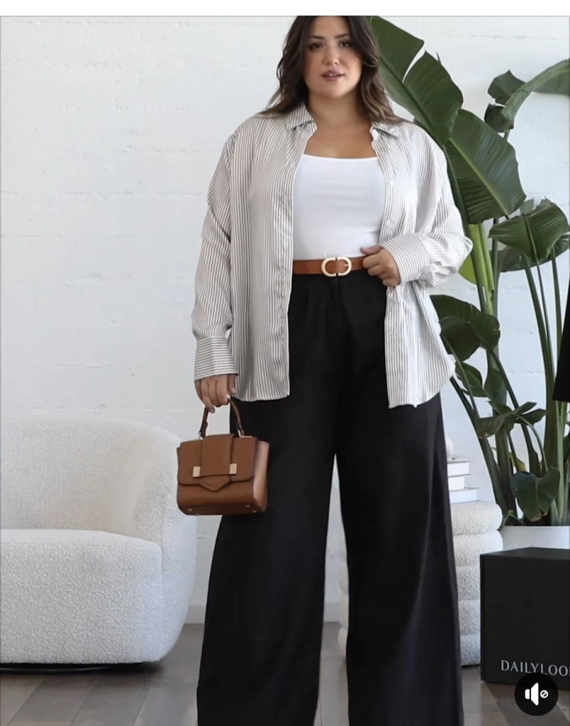 Chic Layered Look with Wide-Leg Pants