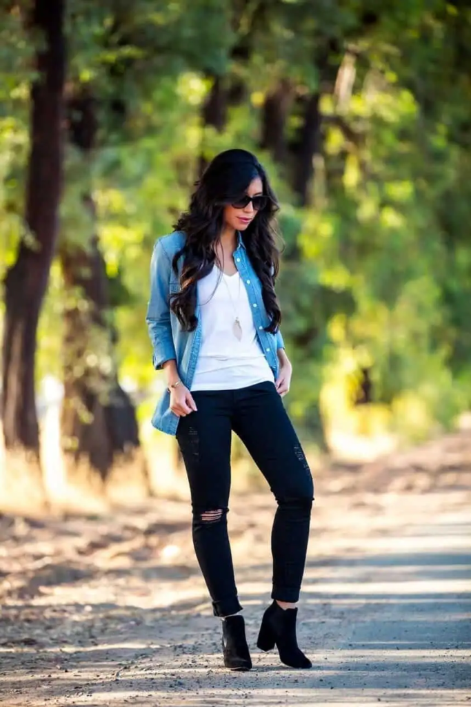 Denim and White Casual Chic