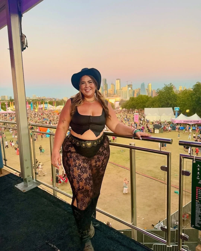 Black Crop Top and Lace Skirt